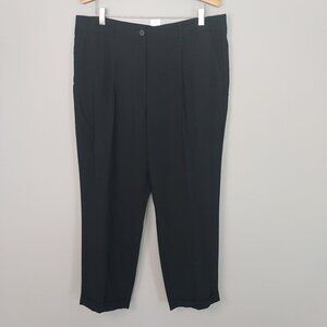 Loft High Rise Skinny Ankle Cuffed Black Pants Size 14